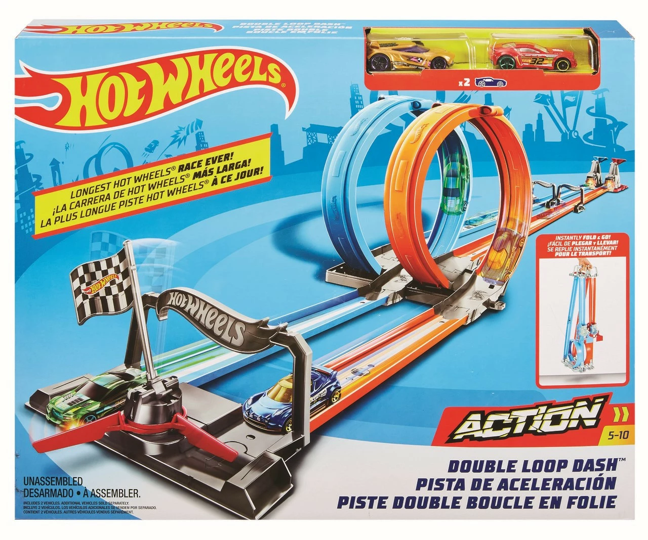 Hot Wheels Double Loop Dash Track Set 4 Hot Wheels Double Loop Dash Track Set - Image 2