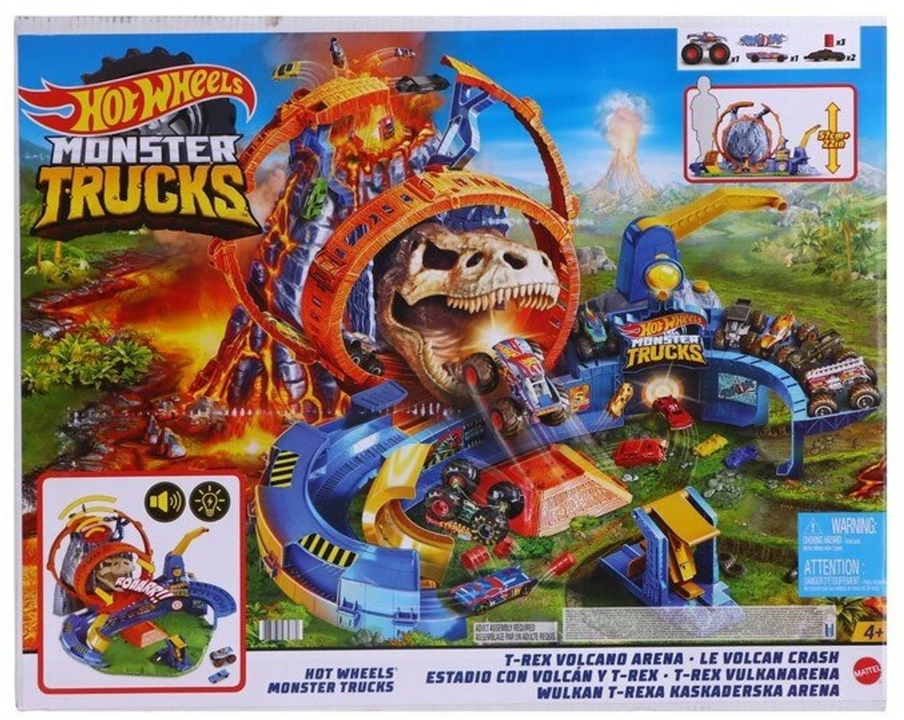 Hot Wheels Monster Trucks T-Rex Volcano Arena Playset 3 Hot Wheels Monster Trucks T-Rex Volcano Arena Playset - Image 2