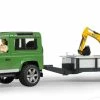 Bruder Land Rover Defender With Trailer JCB Micro Excavator -Majorette Shop 2 82531.1664425441