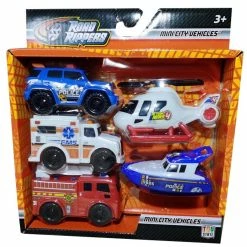Road Rippers Mini City Vehicles 5 Pack - Rush And Rescue Set