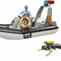 Bruder RAM 2500 Police Pickup With Light & Sound, Trailer And Boat -Majorette Shop 4 14740.1664513578