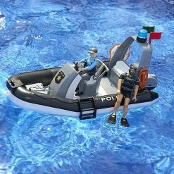 Bruder RAM 2500 Police Pickup With Light & Sound, Trailer And Boat -Majorette Shop 6 81552.1664513579