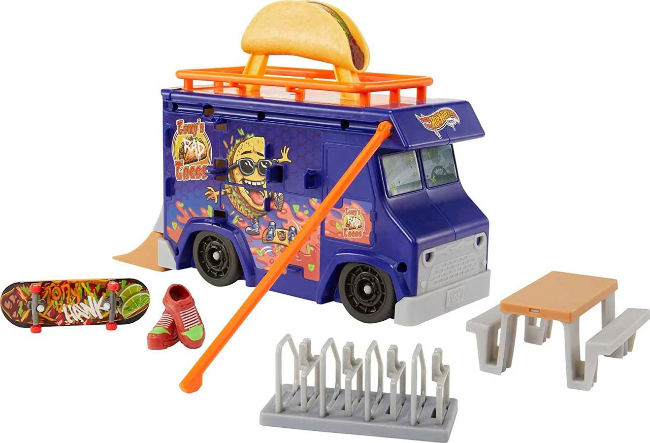 Hot Wheels Skate Portable Skatepark, Taco Truck Play Case 3 Hot Wheels Skate Portable Skatepark, Taco Truck Play Case