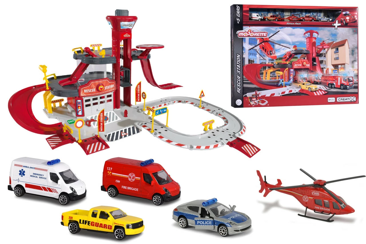 Majorette Creatix Rescue Station With 5 Vehicles 3 Majorette Creatix Rescue Station With 5 Vehicles