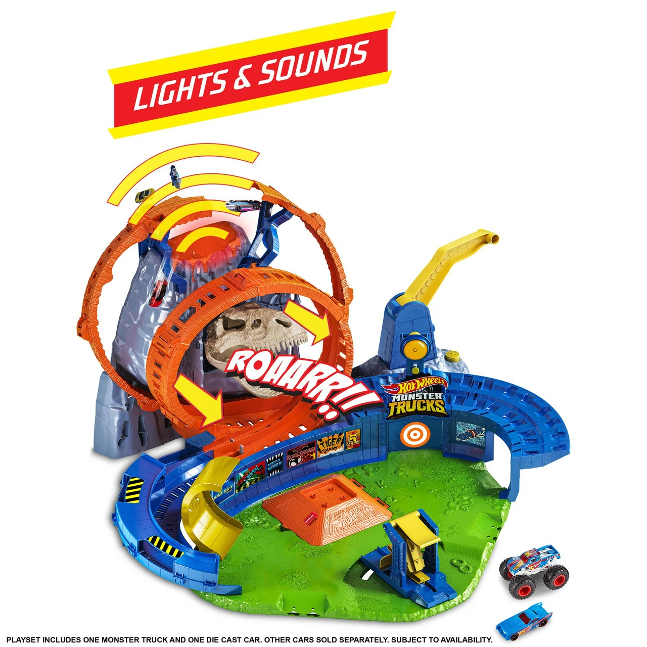 Hot Wheels Monster Trucks T-Rex Volcano Arena Playset 4 Hot Wheels Monster Trucks T-Rex Volcano Arena Playset - Image 3